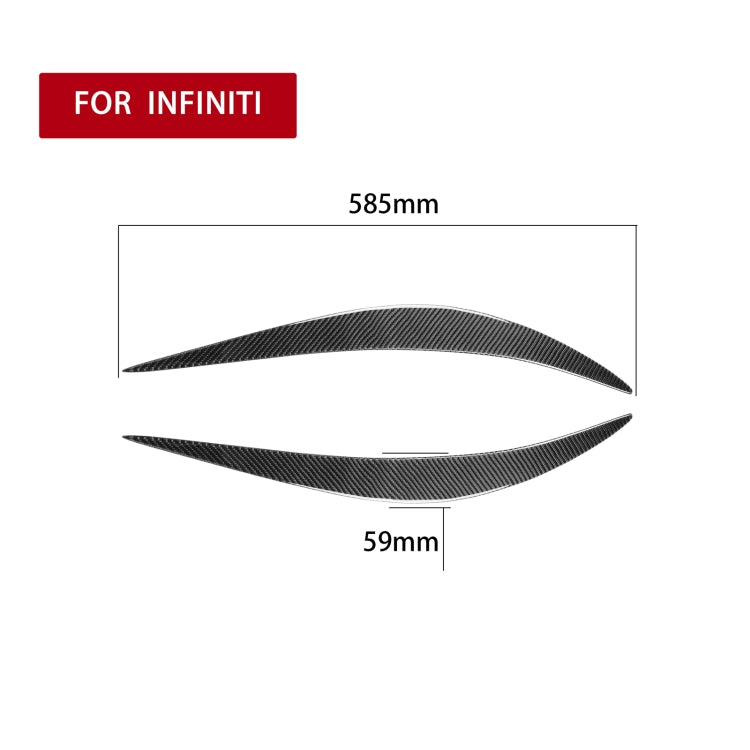 2 PCS / Set Carbon Fiber Car Lamp Eyebrow Decorative Sticker for Infiniti Q50 2014-2019, Drop Glue Version, For Infiniti Q50 2014-2019