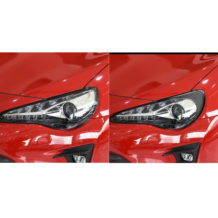 2 PCS / Set Carbon Fiber Car Front Lamp Eyebrow Decorative Sticker for Toyota GT86 / Subaru BRZ 2012-2016, Drop Glue Version, For Toyota GT86 2012-2016,Front