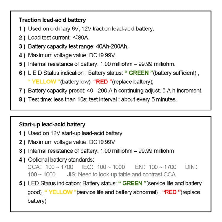 DUOYI DY226A Car 3 in 1 CCA Load Battery Charging Digital Capacity Tester, DY226A