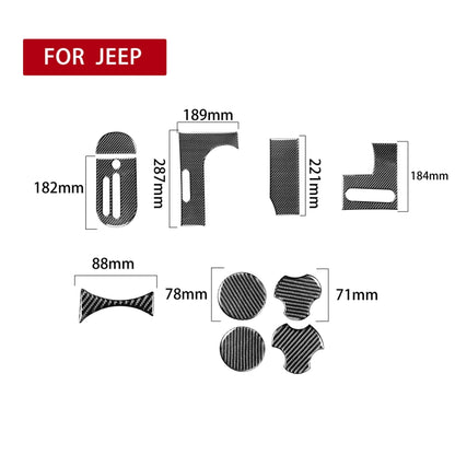 10 in 1 Car Carbon Fiber Gear Console Water Cup Holder Decorative Sticker for Jeep Wrangler JK 2007-2010, Left Drive , Gear Console Water Cup Holder