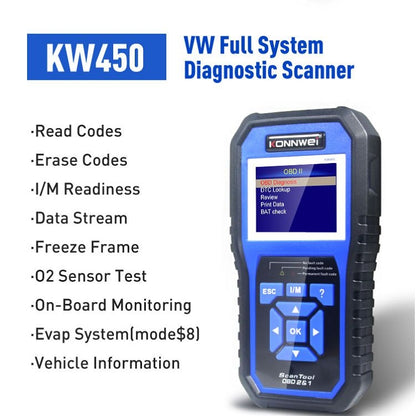 KONNWEI KW450 Car 2.8 inch TFT Color Screen Battery Tester Support 2 Languages / System  XP WIN7 WIN8 WIN10, KW450