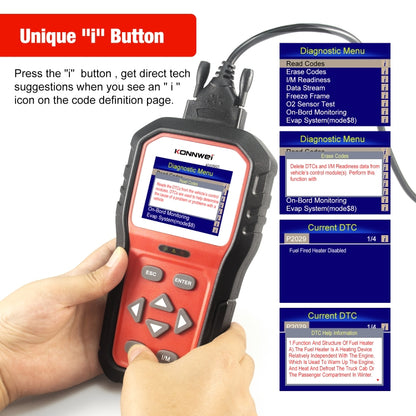 KONNWEI KW860 Car 2.8 inch TFT Color Screen Battery Tester Support 8 Languages / I Key Analysis Function, KW860