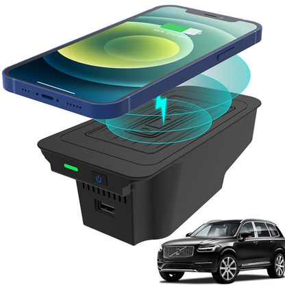 Car Qi Standard Wireless Charger 10W Quick Charging for Volvo S60 2019-2021, Left Driving, For Volvo S60 2019-2021