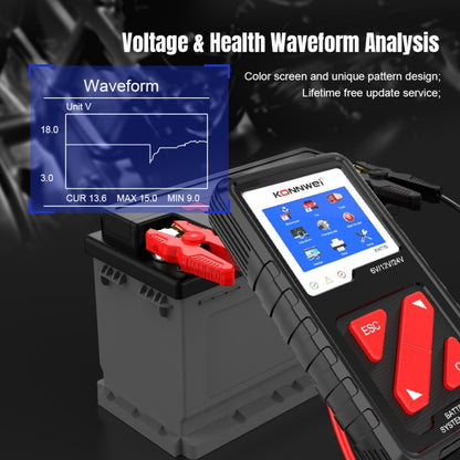 KONNWEI KW710 Car 3.2 inch 6V-24V Lead-acid Battery Tester Support 13 Languages, KW710