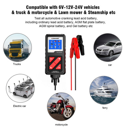 KONNWEI KW710 Car 3.2 inch 6V-24V Lead-acid Battery Tester Support 13 Languages, KW710