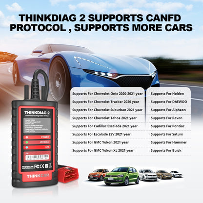 THINKCAR ThinkDiag 2 SP164-V Car Full System Diagnosis OBD2 Scanner, ThinkDiag 2 SP164-V