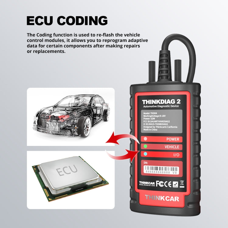 THINKCAR ThinkDiag 2 SP164-V Car Full System Diagnosis OBD2 Scanner, ThinkDiag 2 SP164-V