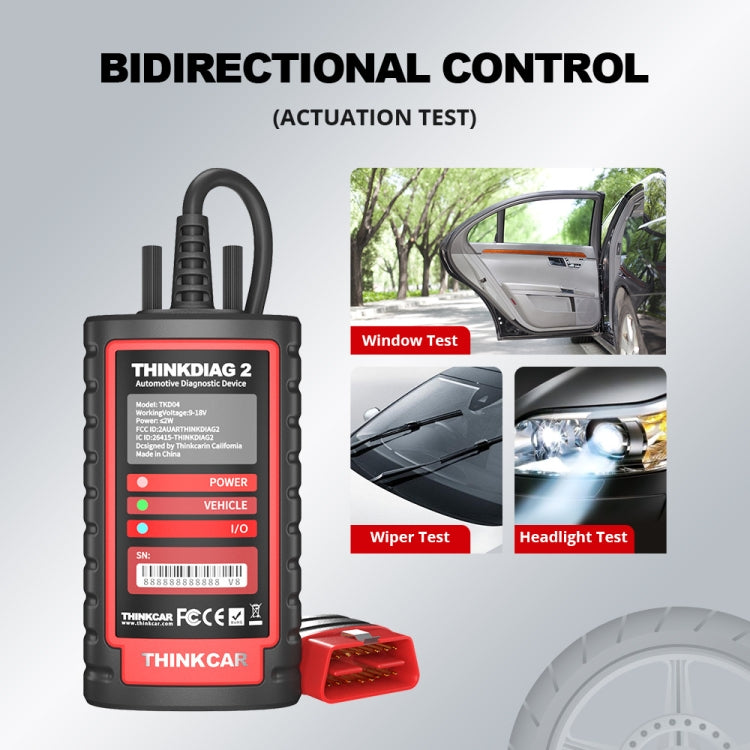 THINKCAR ThinkDiag 2 SP164-V Car Full System Diagnosis OBD2 Scanner, ThinkDiag 2 SP164-V