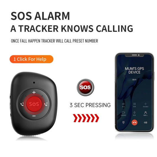 RF-V50 IP67 Waterproof 4G LTE 3G 2G GSM Elderly SOS Button Emergency Alarm GPS Tracker, RF-V50 (Black), RF-V50 (Red)