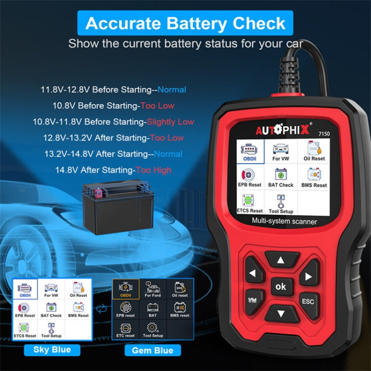 Autophix 7150 OBDII Scanner Automotive Diagnostic Tool, 7150