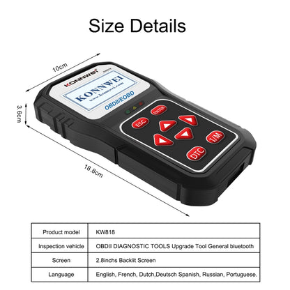 KONNWE KW818 Car OBD2 Bluetooth Fault Detector Diagnostic Tools, KW818