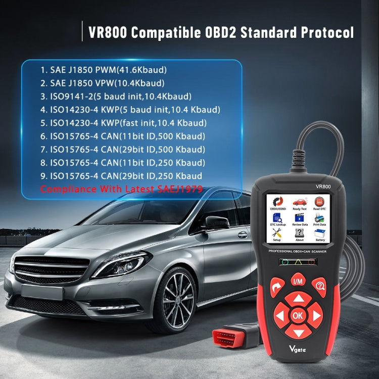 Vgate VR800 Car Code Reader OBD2 Diagnostic Scanner, Vgate VR800