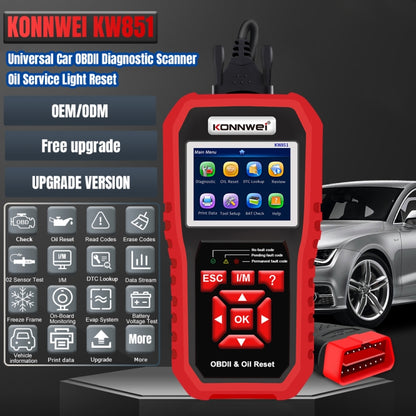 KONNWEI KW851 2 in 1 Car OBDll Scanner Diagnostic Tool Oil Service Light Reset, KW851