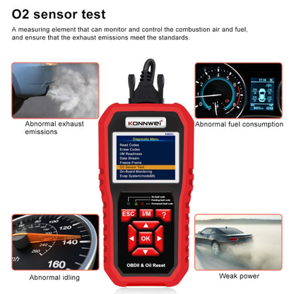 KONNWEI KW851 2 in 1 Car OBDll Scanner Diagnostic Tool Oil Service Light Reset, KW851