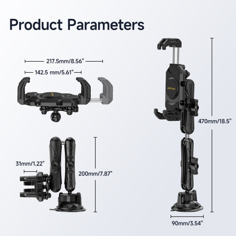 Ulefone UAN02 Armor Mount Max Car Phone Tablet Holder, Car Phone Tablet Holder