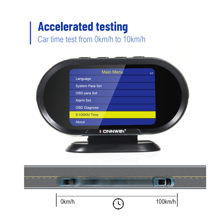 KONNWEI KW206 2 in 1 OBDII / EOBD12V Car Fault Scanner + 3.5 inch LCD Monitor, KW206