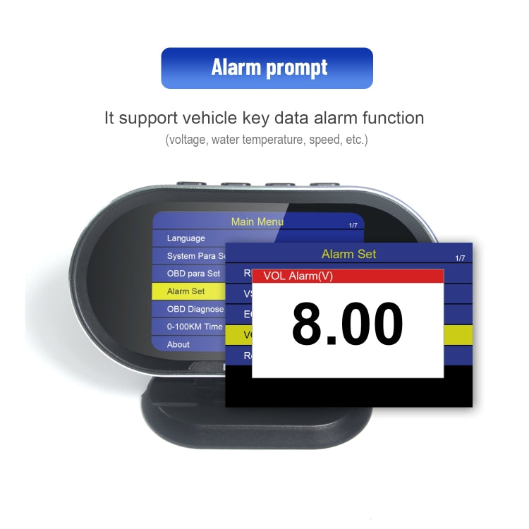 KONNWEI KW206 2 in 1 OBDII / EOBD12V Car Fault Scanner + 3.5 inch LCD Monitor, KW206