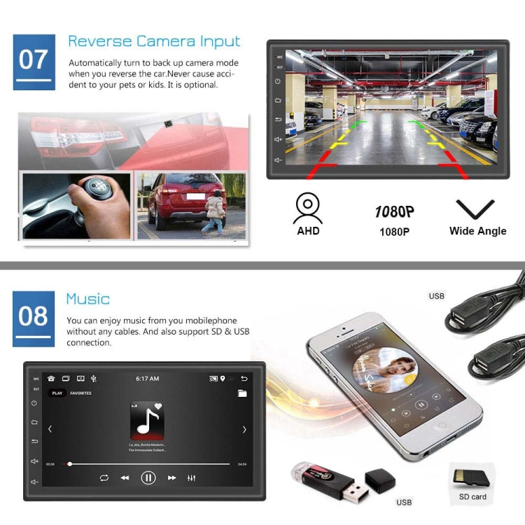 A2799 10 Inch Android WiFi 2+32G Central Control Large screen Universal Car Navigation Reversing Video Player, Standard, Standard+4Lights Camera, Standard+12Lights Camera, Standard+AHD Camera