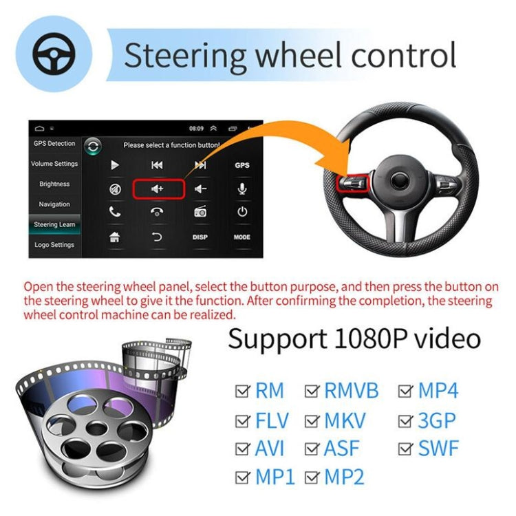 Universal Machine Android Smart Navigation Car Navigation DVD Reversing Video Integrated Machine, 9inch 1+16G Standard, 9inch 2+16G Standard, 9inch 2+32G Standard, 10inch 1+16G Standard, 10inch 2+16G Standard, 10inch 2+32G Standard