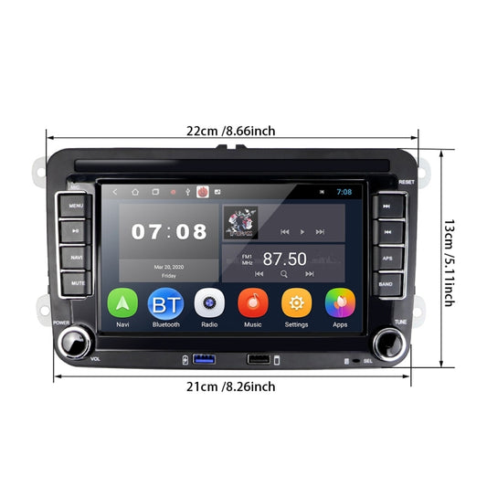 Suitable for Volkswagen 7-inch Car Multimedia Player Navigation Bluetooth Reversing Integrated Machine Android 10.0, 1+16G, 2+16G, 2+32G