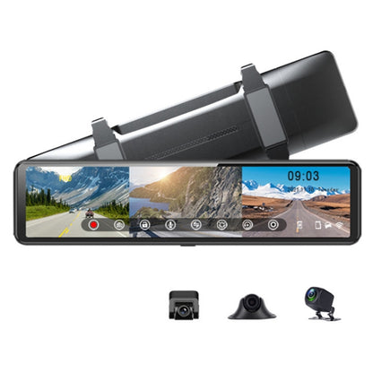 S33 2.5K Smart Screen Triple Recording 1080P Streaming Media Driving Recorder, 12 inch