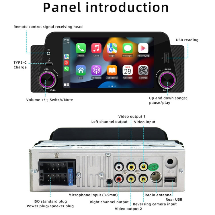 5-Inch Wireless MP5 Car Universal Bluetooth Hands-Free Radio, F152W