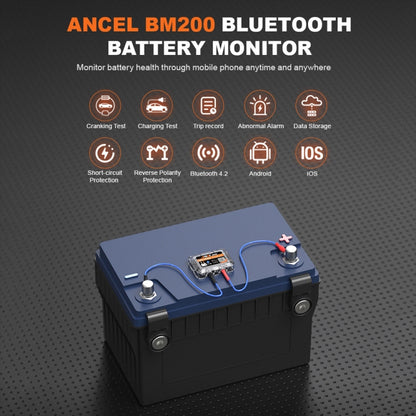 ANCEL BM200 12V Bluetooth 4.2 Car Battery Analysis and Detection Tool Battery Tester, BM200