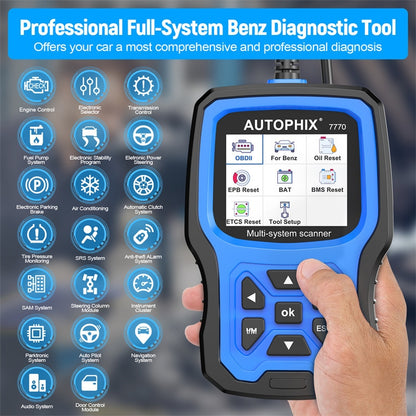 AUTOPHIX 7770 For Mercedes Benz Car Full System OBDII Diagnostic Tool Maintenance Tester, 7770