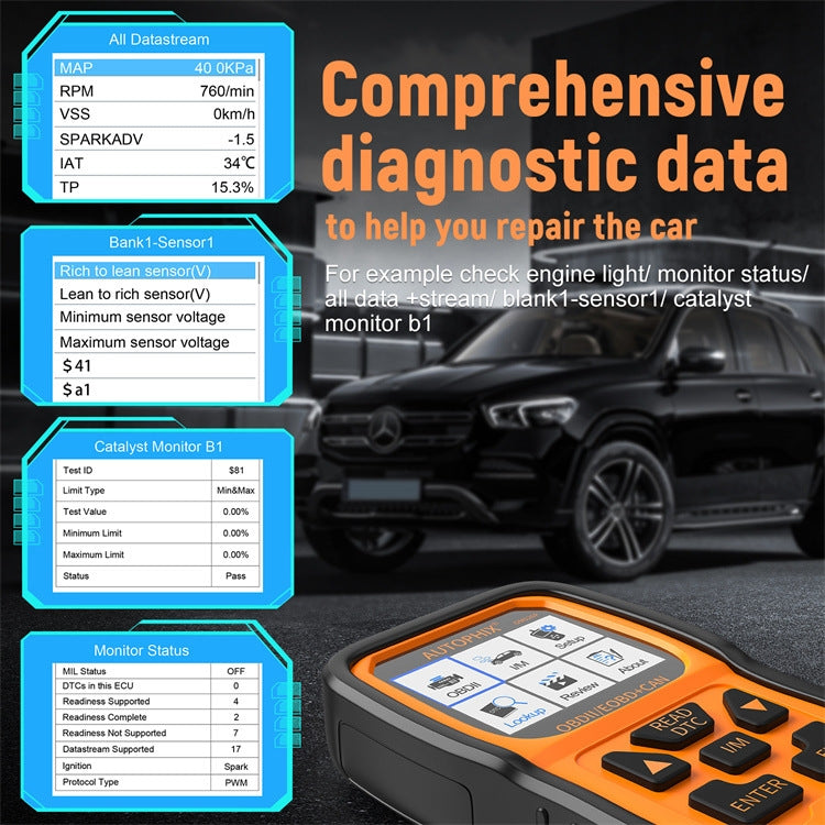 AUTOPHIX OM126P OBD2 Automotive Scanner Car Engine Diagnosis Tool, OM126P