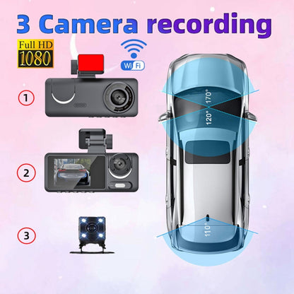 High-Definition Night Vision Driving Recorder, Dual Recording No WIFI, Triple Recording No WIFI, Triple Recording With WIFI Mobile Playback, Dual Recording 2K+720P+GPS Track+WIFI Mobile Playback