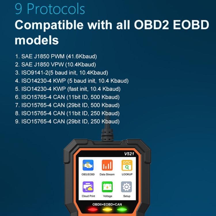 Multifunctional OBD Vehicle Fault Diagnostic Instrument Performance Test, V521