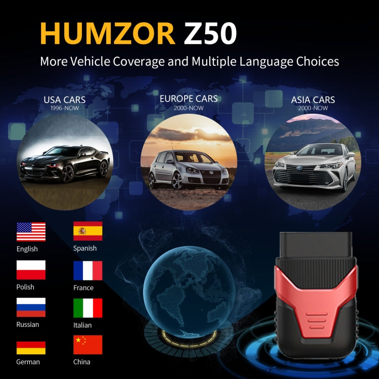 HUMZOR OBD2 Bluetooth 5.2 Car Fault Diagnostic Instrument, Z50