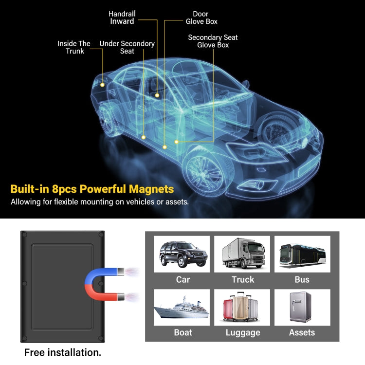 TK808 10000mAh GPS Intelligent Waterproof Multifunctional Vehicle Tracking Tracker, TK808 10000mAh